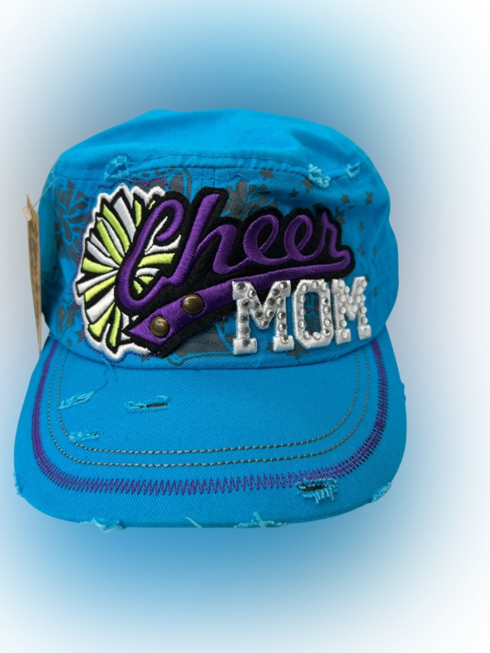 Nwt Leader LOGA Hat Cap Cheer Mom Bling Embroidered Distressed